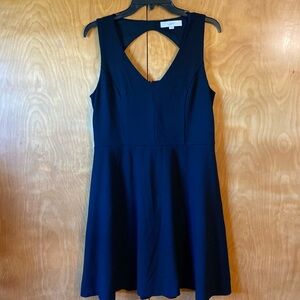 LOFT V-Neck Open In Back Black Dress. Size 10